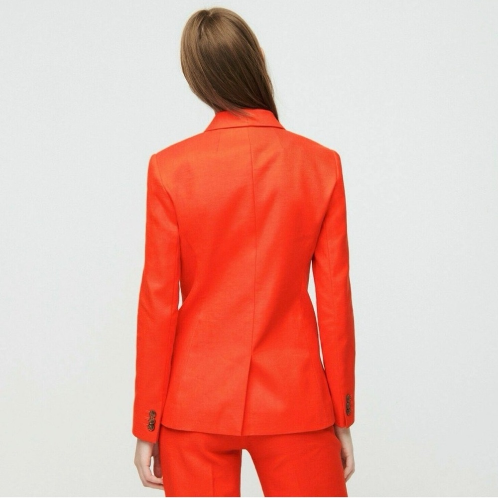 J. Crew Holland Linen-Blend One-Button Blazer in Flame Orange $178 Sz 22 - Picture 2 of 16
